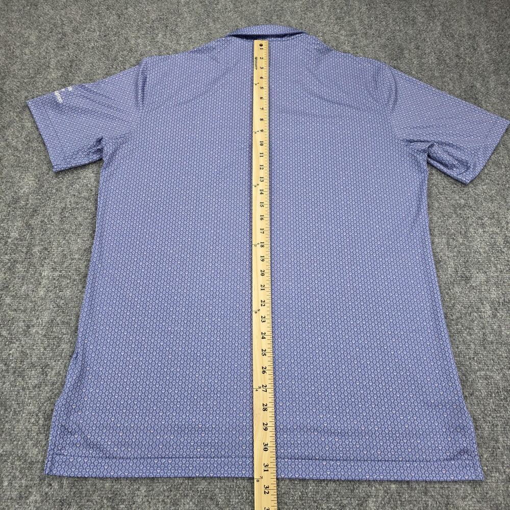 Peter Millar Shirt Mens Medium Blue Martini Glass AOP Summer Comfort Polo Golf - Picture 7 of 16